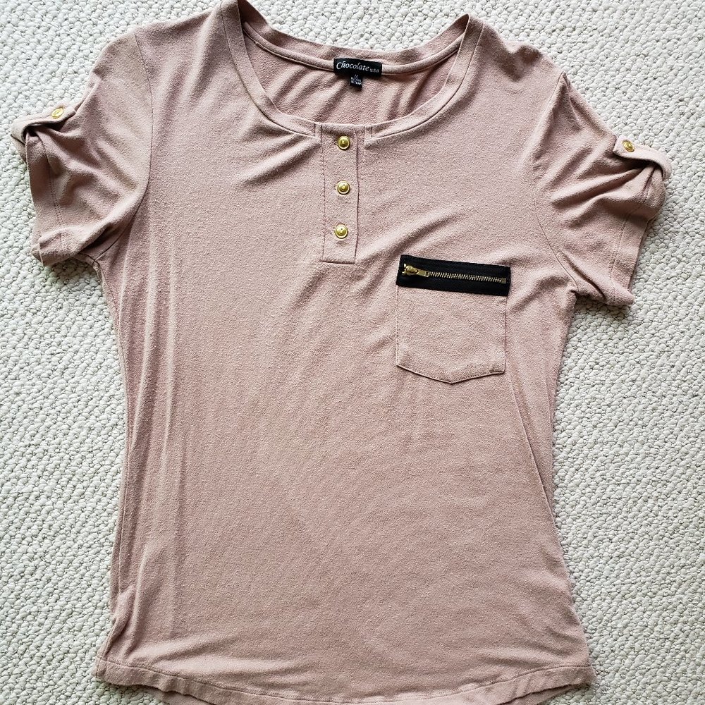 Short Sleeve Top Blouse Sz M
